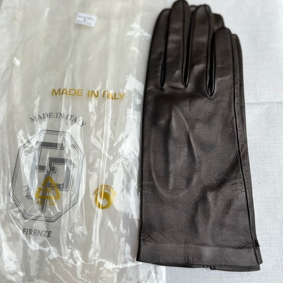 Firenze Accessories Firenze Black Fine Leather Gloves Made In Italy